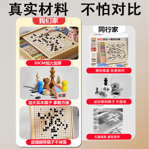 帕龙五子棋磁吸多功能棋盘多合一象棋益智儿童玩具男孩3-6生日礼物女 【磁性30cm】多功能棋盘十合一 飞行棋军棋斗兽棋女孩生日礼物