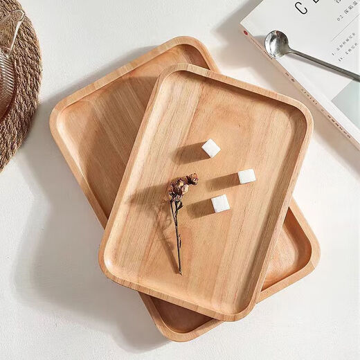 Jingxianju wooden pallet wooden tray wooden plate placement plate dessert plate small plate long plate snack restaurant tea tray tea cup beech coffee rectangular tray 20*13cm