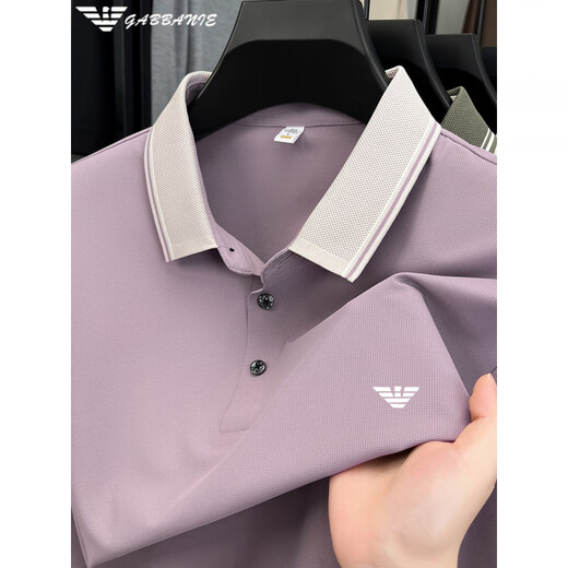 Armani Armani spring and autumn new lapel POLO shirt men's casual fashion versatile long-sleeved thin T-shirt high-end free 25612 gold tea brown 3XL 56 (suitable for weight 170-190Jin Jin equals 0.5 kg)