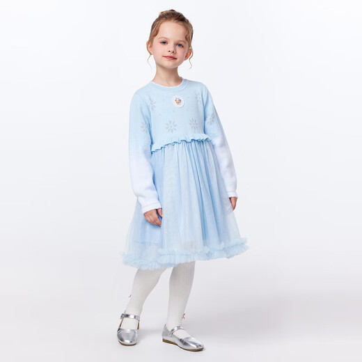 PawinPaw shopping mall same style cartoon bear children's clothing 25 years new winter new girls dress loose Blue blue/50 120