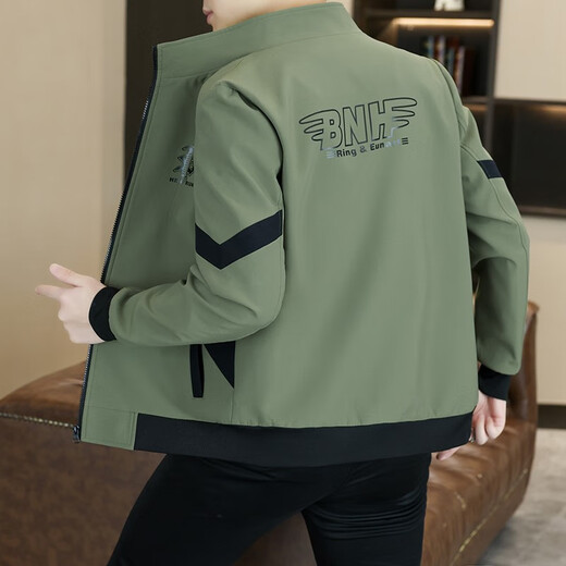 Semir Men's Autumn Stand Collar Slim Fit Handsome Fashion Jacket Korean Style Trendy Versatile Jacket Fashion Men's Handsome Top 1-2-113 Black Gray 3XL