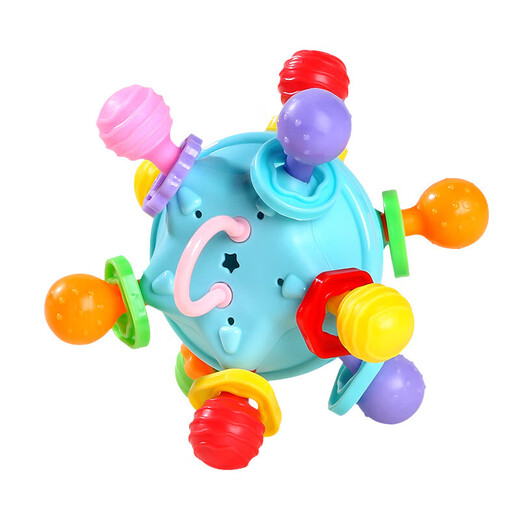 Hand ball baby molar stick grasp training teether pacifier toy chewing music 3 to 6 months hand rattle hand ball green + fruit cese music contract baby toys for the whole year