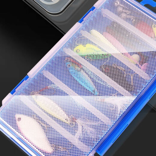 Qiwushuo ultra-thin Lure bait box can be assembled with buckle fishing gear box, portable multi-functional fishing accessories storage box, bait box, black (with 15 inserts) I