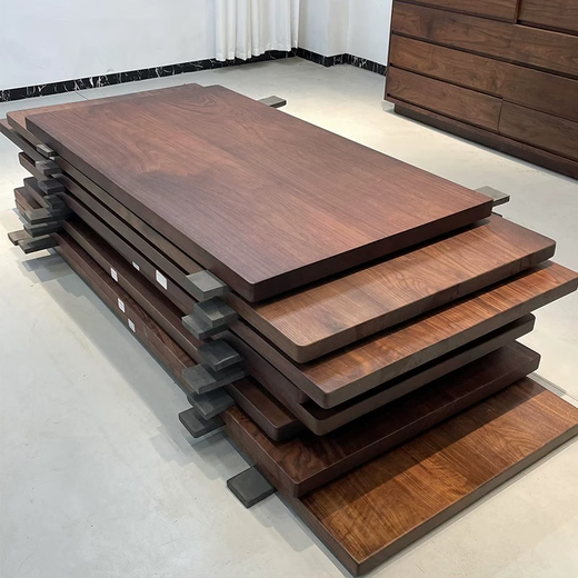 North American black walnut solid wood large board tea table and chair combination boss desk desk natural edge Zen tea table logs Contact customer service to select board texture