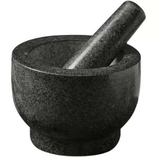 Tanbeiman natural stone garlic pounder, stone mortar, medicine jar grinder, household garlic mortar, garlic peeling garlic press, garlic pounding large stone mortar with lid