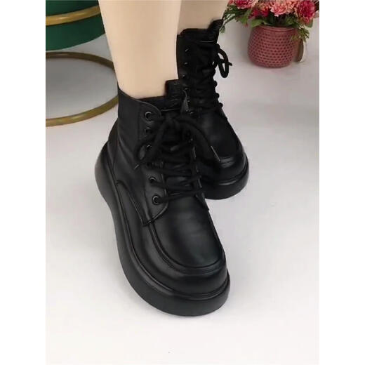 Pull back genuine leather snow boots for women 2025 winter new style plus velvet thickened cotton shoes, fur integrated thick sole versatile sports cotton shoes black white wool large cotton plus velvet 38