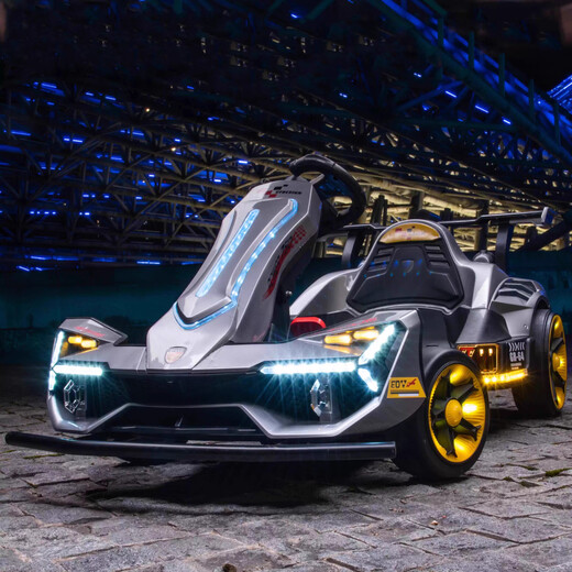 HAOWA silent motor children's electric kart F1 baby drift can sit adult toy children's four-wheel remote control car painted gray + remote control + 4845 silent motor + early education Bluetooth + gorgeous lights front, rear, left and right