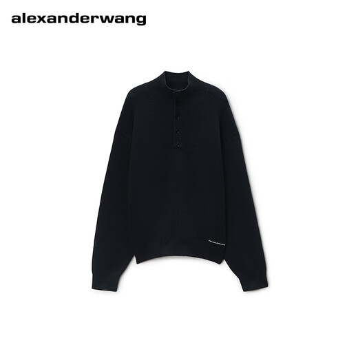 Alexander Wang new winter product alexanderwang Alexander Wang official men's henley long-sleeved top black black XS