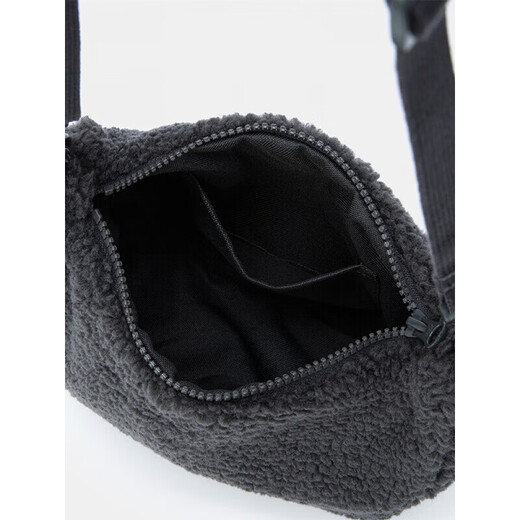 无印良品（MUJI）OBP再生抓绒 斜挎包 包包女包 新品 EF20CC5A 炭灰色