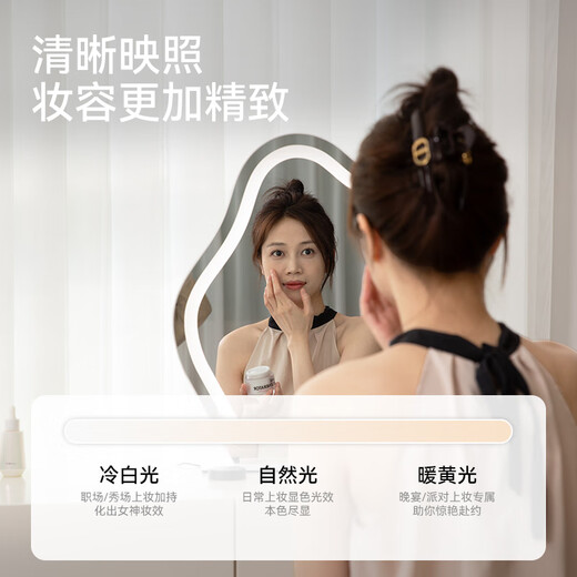 Dipu cream style one-piece dressing table bedroom small apartment storage cabinet light luxury Internet celebrity makeup table T12 bay window table 1m dressing table + 1.2m cupboard + acrylic makeup stool + mirror