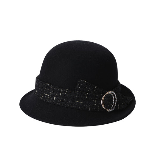 Mr DUCK French style dark antique green handmade small fragrant webbing curled top hat Autumn fisherman basin hat for women MW36658-dark antique green (retro basin hat M (55-58cm)