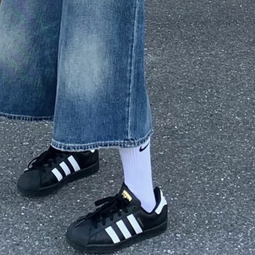 Adidas Superstar carbon black and white low-top retro sneakers Park Caiying EF5398 EG4959 white EG4958 adult 36.5
