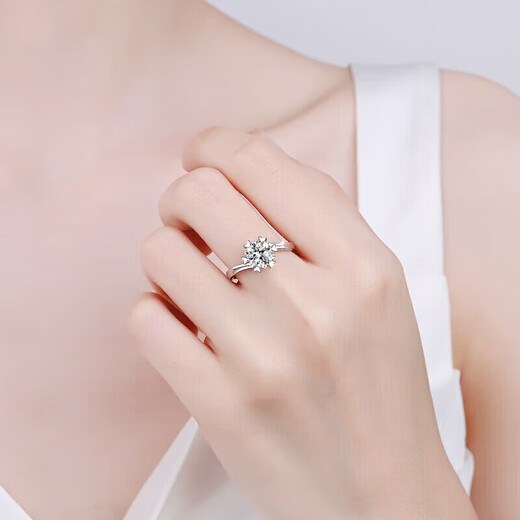 DR Moissanite Diamond Ring Women's Wedding Series Engagement Wedding Confession Couple Ring Birthday Valentine's Day Gift Feminine Diamond Ring Women 1 Carat Live/Closed