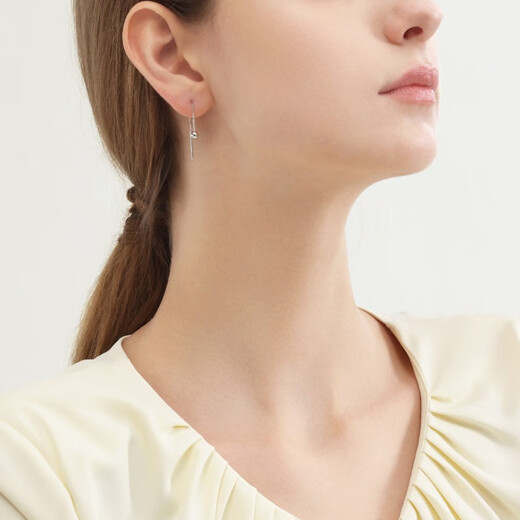 Chow Sang Sang Let sPlay round ball single-sided platinum ear wire earrings earrings for men and women 89179E pricing