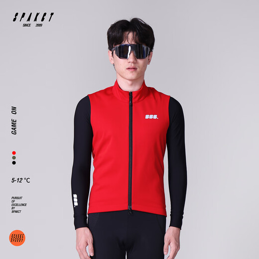 Spakct new cycling clothing road mountain bike men and women autumn and winter windproof warm sports vest top GAME ON-Black XL