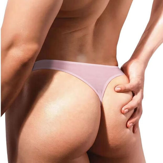 Modal Men's Thong Low Waist Butt Raising Single Butt Solid Color Hollow Comfortable Breathable Sexy U Protruding Underwear Men Purple M
