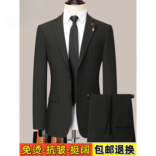 Lilang Suit 2025 Spring and Autumn New Business Casual Professional Formal Wear Groom's Dress Suit Jacket Black HRC1102 High-End Boutique Suit 2XL 185 Recommended 160-170 Jin Jin equals 0.5 kg