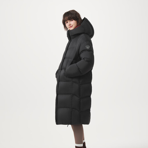 Tambor Autumn and Winter Cloud Puff Down Jacket Women's Long Thick Warm Hooded Warm Jacket TB5530838D Black XS (155)