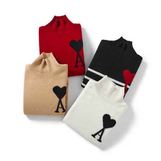 Pash Qingcang Cashmere Sweater Women's 100% Cashmere Autumn and Winter Turtleneck 400g Thickened Loose Sweater 83 Classic Black L