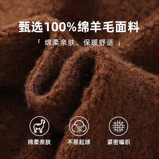 Qianbainian 100% sheep wool thickened warm cardigan sweater for women autumn and winter new double-sided zipper stand collar loose jacket red L