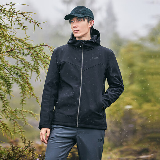 Pathfinder Seal Soft Shell Jacket Men's Outdoor Travel Mountaineering Clothing Spring and Autumn Windproof Waterproof Hooded Jacket Warm Sports Top