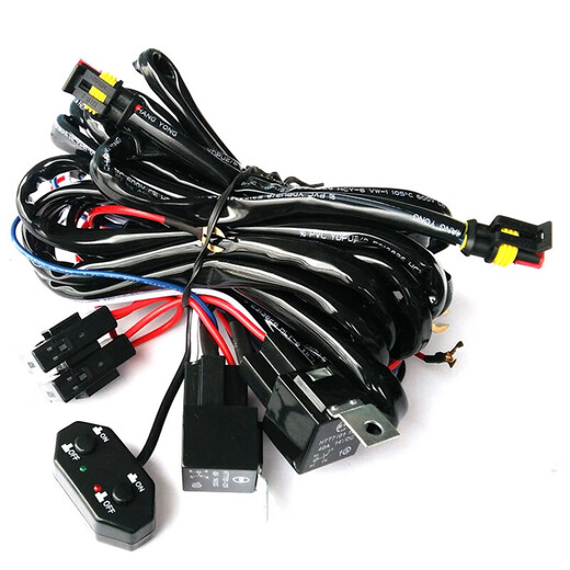Qiaobolai LED far and near light group two-color light controller Dual-way switch control wire harness spotlight fog light connection line remote control 12V dual-way control one to four line control switch 12V dual-way control one to two line control switch
