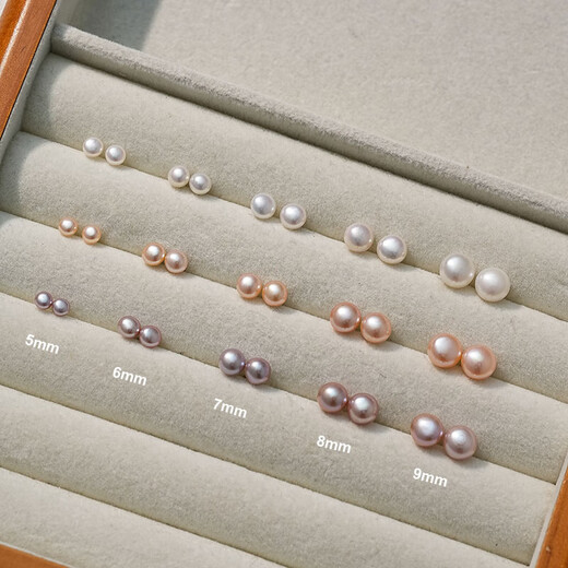 999 Pure Silver Natural Freshwater Pearl Earrings Oblate Steamed Buns Sterling Silver Needle Earrings Light Luxurious Premium Silver Earrings White Natural Freshwater Pearls 9mm Pair