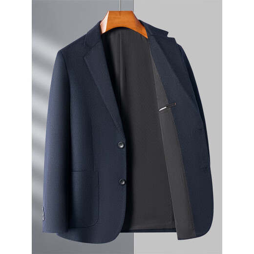 Lilan men's casual suit 2025 autumn and winter new wool single suit middle-aged men's suit woolen jacket navy blue M 170/88