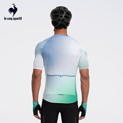 Le coq sportif professional cycling Le Coq French Rooster summer men's gradient breathable short-sleeved cycling jersey gray blue L