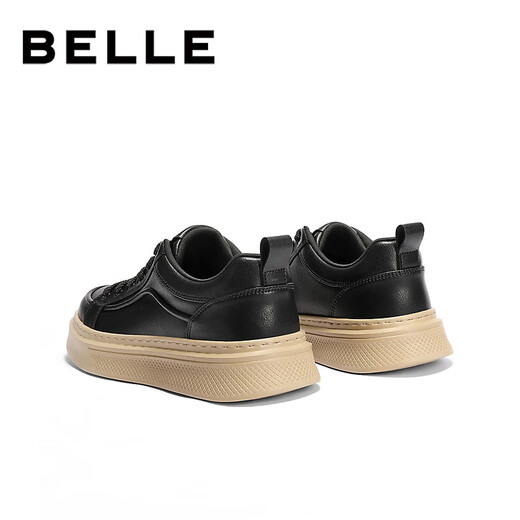 Belle men's shoes thick sole heightening retro white shoes 25 autumn new sports and leisure sneakers A2259CM5 black single 41