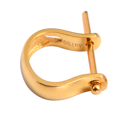 Yuyao 18k gold buckle U-shaped buckle set with diamonds au750 gold platinum jade Buddha color gold jade buckle accessories pendant buckle empty bracket U-shaped buckle-smooth straight hole-small size-18k gold