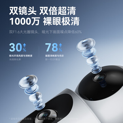 Huawei Smart Selection Hongmeng Smart Selection 10 million dual-camera surveillance camera for home 360-degree blind angle with night vision panoramic Puffin indoor home security care Dual Sparrow Max white heavy new product
