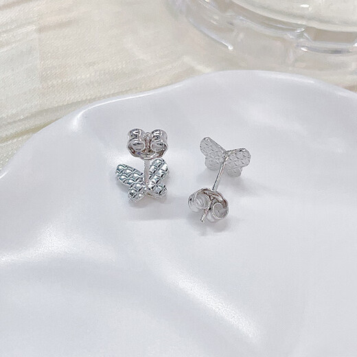 Laofu Gold and Platinum Wound Fish Scale Butterfly Earrings Butterfly Earrings Approximately 1.8g