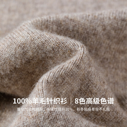 Shanshan (FIRS) 100% sheep wool autumn and winter thickened coat v-neck button knitted men's wool sweater black 4XL 195/108A