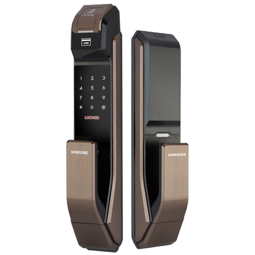 三星（SAMSUNG） 指纹锁智能家居家用入户防盗门木门电子密码锁P718京东物流 P718咖【全自动锁体+光学指纹】