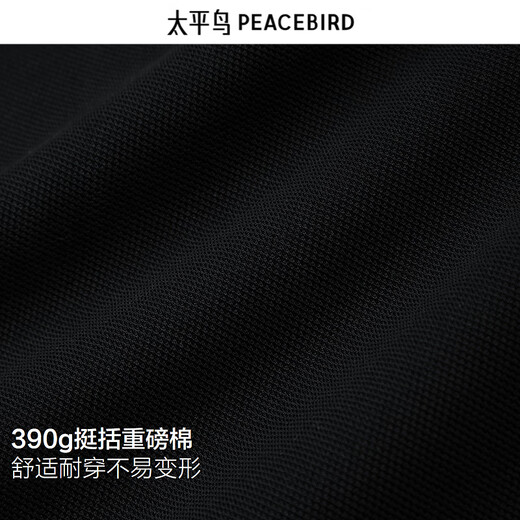 PEACEBIRD Men's T-shirt 25 Autumn New Henley Collar Heavy Long Sleeve Shirt Wide Version Fake Two-Piece Loose Bottoming Shirt Black Second Batch XL