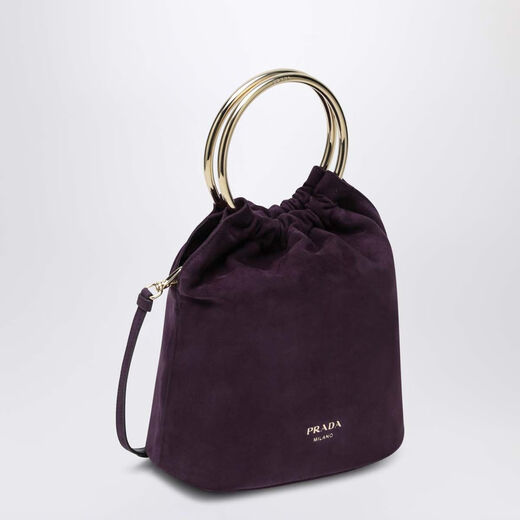 PRADA ring handle handbag purple one size