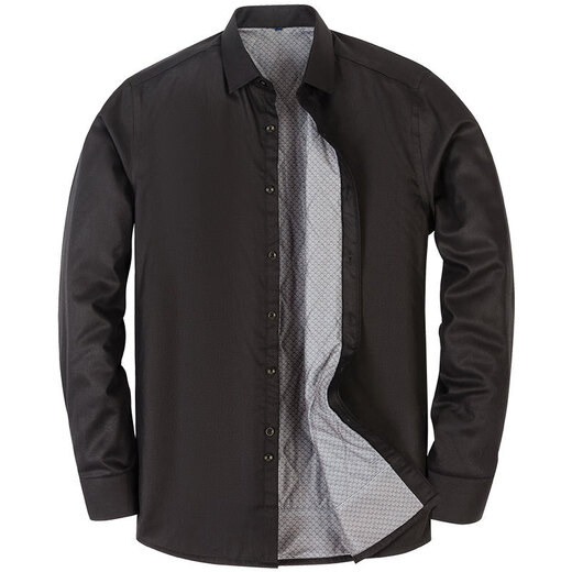 Qipai Qipai wool-lined warm shirt men's middle-aged business casual plus velvet thickened long-sleeved shirt winter dad wear 8863 light blue 38