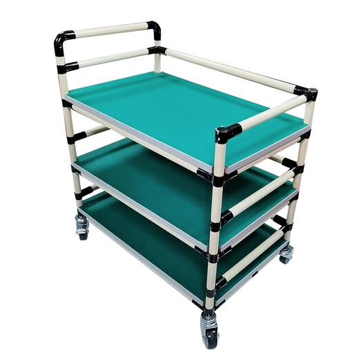 Huayang anti-static turnover vehicle material rack workshop mobile wire rod tool cart multi-layer lean tube workbench small trolley 1200*600*850 two layers three-sided enclosure