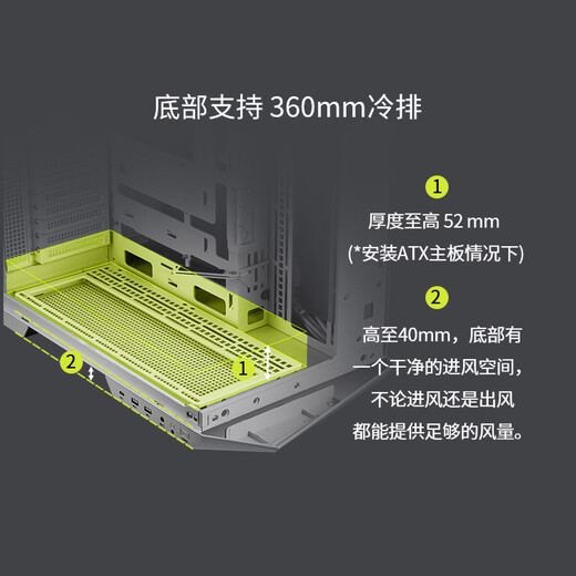 微星（MSI）黑刃PLUS机箱 支持E-ATX主板(360冷排位/ATX背插/海景房/16cm风扇位/前置Type-C/支持5090）