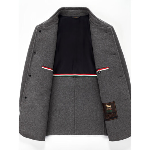 Lilang Herren-Wolljacke Herbst und Winter Neue doppelseitige Kaschmirjacke mittleren Alters im mittleren Alter lässig Wollwolle Top schwarz 180/xl