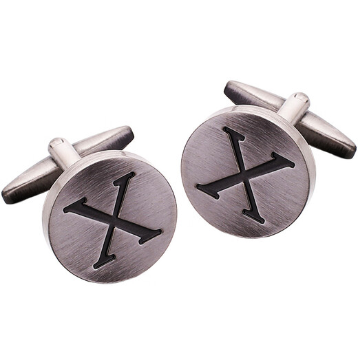 Shijanu retro antique letter cufflinks men's cuff buttons French shirt cuff cuff nails B__ (diameter about 17mm)