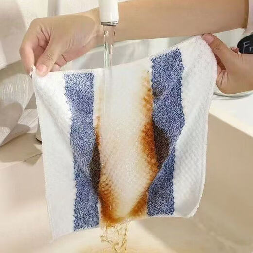 Kitchen rag does not stick to oil and does not shed lint, table dishwashing cloth, thickened water-absorbent decontamination scouring pad, 20 pieces, 30x30CM, thickened design, European flower style