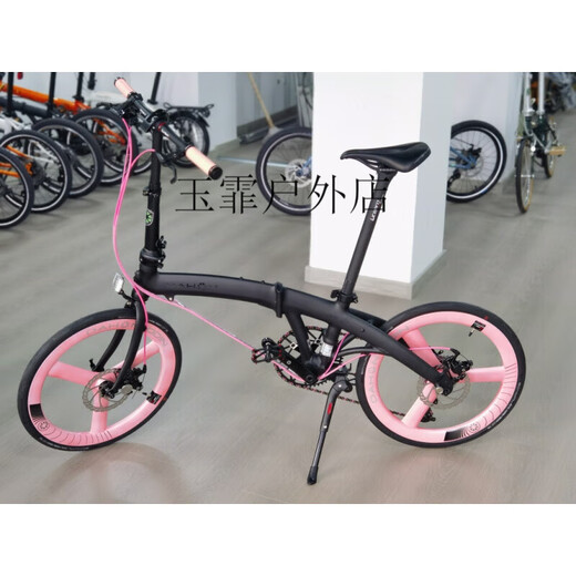 P10 folding bicycle new PAA003P10 disc brake 10-speed hollow integrated chainring black 20 inches _22 inches