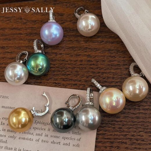 Yongsi light luxury grand pacifier buckle color single pearl pendant necklace bright light pendant 14K gold injection gold buckle platinum gray