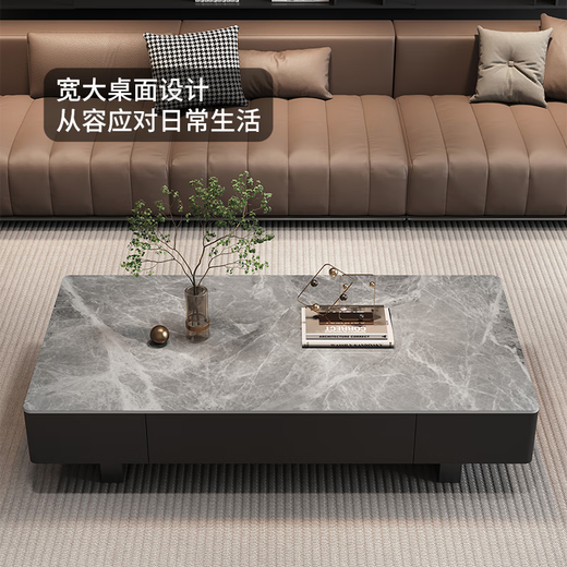 Qiyinge Italian light luxury slate coffee table living room household small apartment simple and high-end 2025 new rectangular coffee table