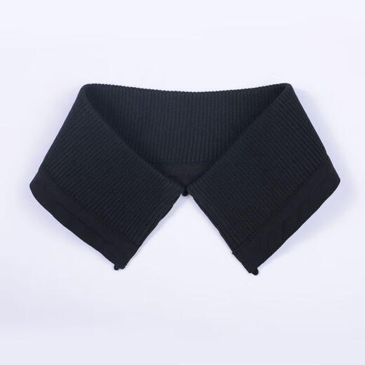 Nonami down jacket collar anti-dirty inner patch winter removable versatile false collar black knitted thread autumn and winter protective cover black one size fits all unisex