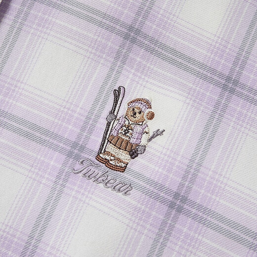 Teenie Weenie Bear Women's Shirt 2025 Autumn New Fun Embroidered Colorful Plaid Lapel Shirt