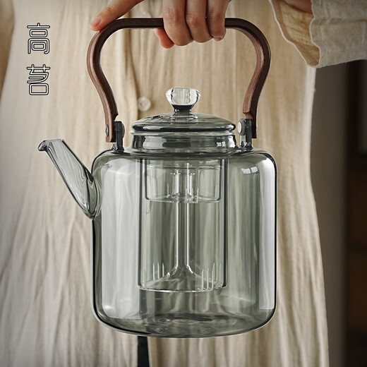 Gaoming teapot large-capacity teapot thickened high temperature resistant high borosilicate glass boiling teapot electric ceramic stove boiling kettle Mobing kettle 2200ml