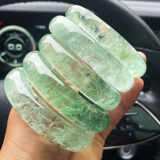 Buhesyt natural crystal green fluorite bracelet inner diameter 50mm